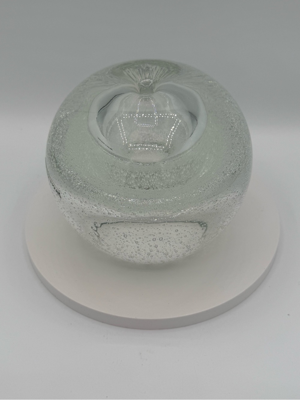 Vintage MCM Large Clear Hand blown Glass Oil Lamp, Vase, Paperweight
